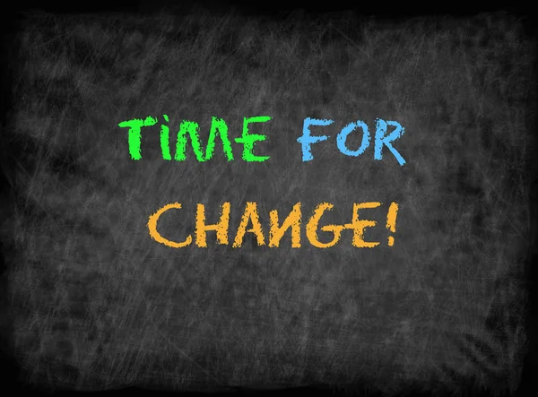 Hora da Mudança! em chalkboard — Fotografia de Stock