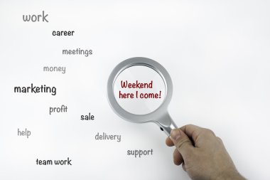 Metin ve büyüteç büyütme ile levha kelime teslim