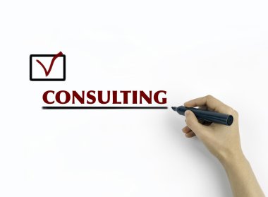 El ile onay işareti kelime danışmanlık ile yazma marker