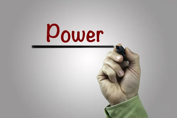 Hand with marker writing: Power, health concept — Stock Photo, Image