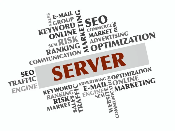 Server word cloud, concetto di business — Foto Stock