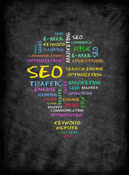 SEO concept on chalkboard — Stock Photo, Image