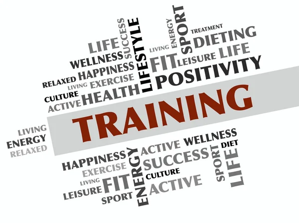 TRAINING word cloud, fitness, sport, health concept — Stock Photo, Image