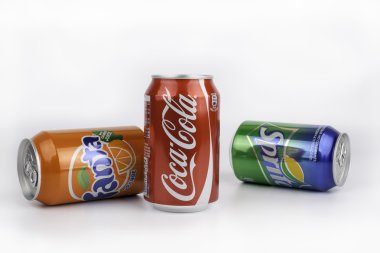 Riga, Letonya - 13 Mart 2016: Coca Cola, Fanta ve Sprite olabilir olduğunu