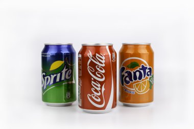 Riga, Letonya - 13 Mart 2016: Coca Cola, Fanta ve Sprite olabilir olduğunu