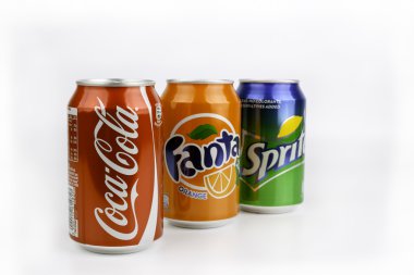 Riga, Letonya - 13 Mart 2016: Coca Cola, Fanta ve Sprite olabilir olduğunu