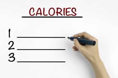 El işaretçisi yazma - kalori boş liste, fitness, spor ile, 