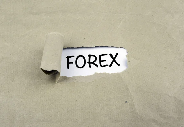 Inscription revealed on old paper - FOREX — Stock Photo, Image