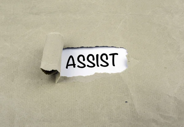 Inscription révélée sur vieux papier - ASSIST — Photo