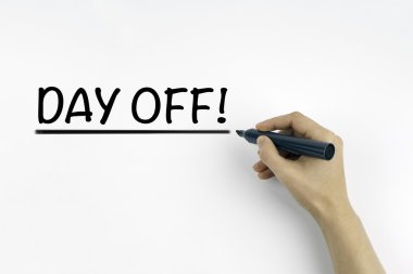 El işareti yazı ile: gün izin!