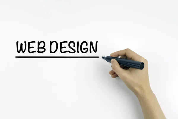 Hand with marker writing: Web Design — Stock Photo, Image