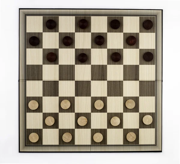 Beyaz bir arka plan üzerinde Checkers oyunu — Stok fotoğraf