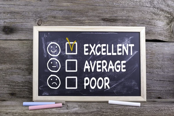 Yazı tahtası üzerinde müşteri hizmet değerlendirme