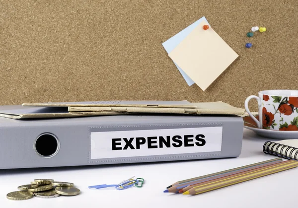 Expenses - folder on white office des — Stock Photo, Image