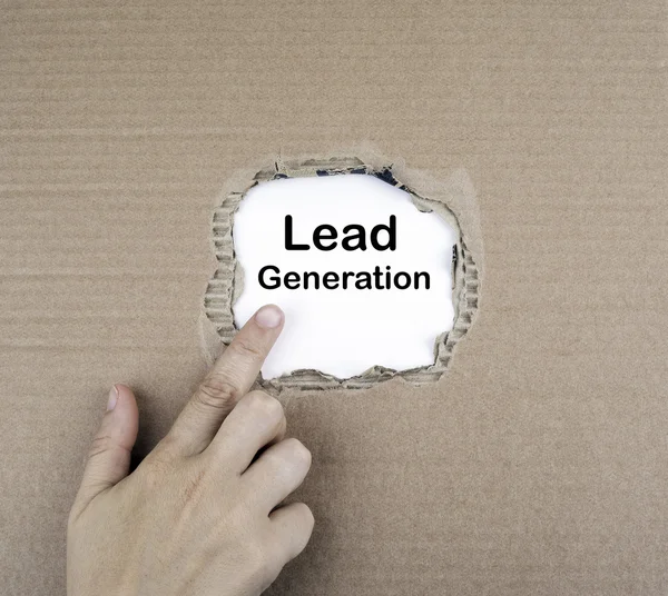 Ruka na text, Lead Generation — Stock fotografie