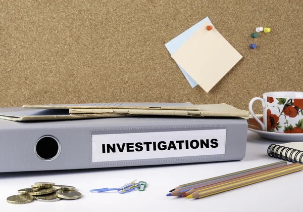 Investigations - folder on white office des