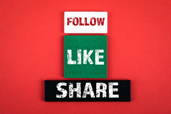 Takip et, Like and Share. İş ve sosyal medya kavramı — Stok fotoğraf