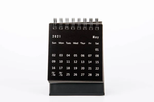 2021 May. Time planning, business, day counting and holidays. Paper calendar on a white table — Stock Photo, Image