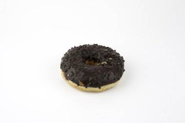 Çikolatalı Donuts. Beyaz bir arka plan üzerinde izole.