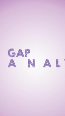 Boşluk analizi kavramı. Simgelerle İllüstrasyon Anahtar Kelimeler ve Oklar