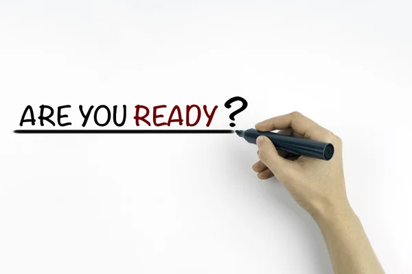 Hand with marker writing the text - Are You Ready? — Stock Photo, Image
