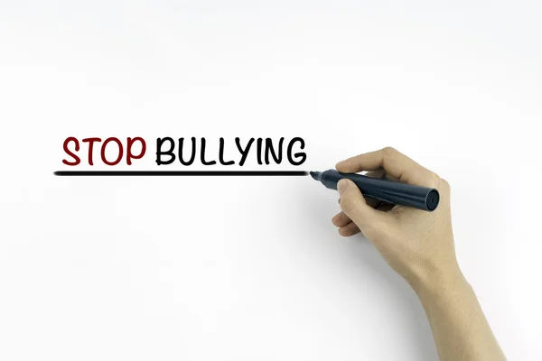 Hand with marker writing the text - Stop Bullying — Stock Photo, Image