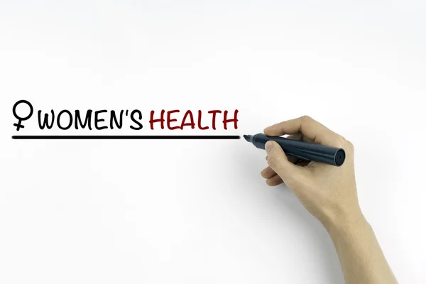 Hand met de markeerdraad schrijven van de tekst - Women's Health — Stockfoto