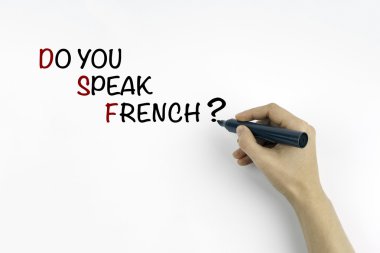 El işareti ile yapmak sen konuşmak Fransız metin - yazma?