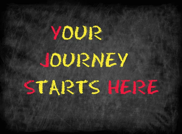 Your Journey Starts Here - text on chalkboard