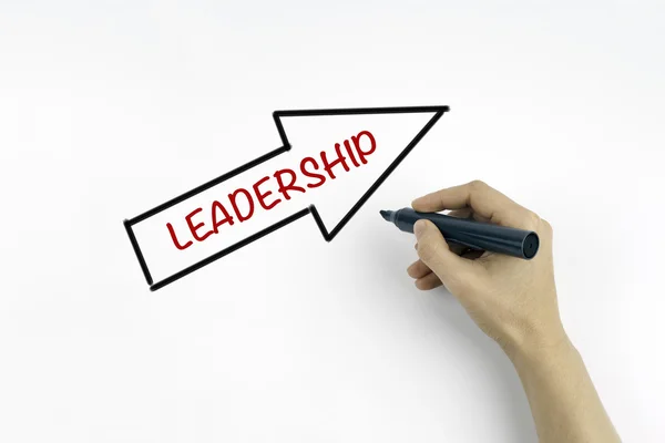 Mano con scrittura pennarello - Leadership — Foto Stock