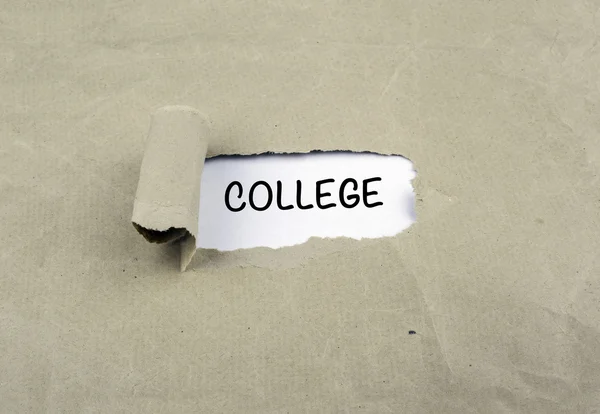 Inscription revealed on old paper - College — Stock Photo, Image