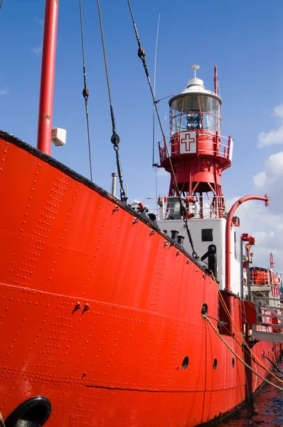 Röd lightship — Stockfoto