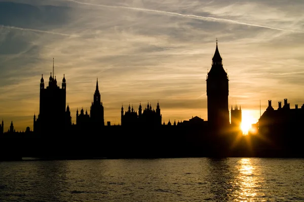 Sunset at houses of Parliament — Stock Photo, Image