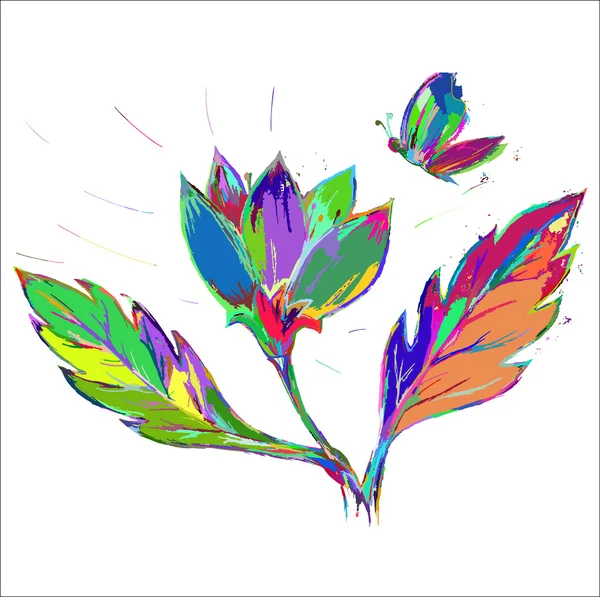 Fleur abstraite colorée — Image vectorielle