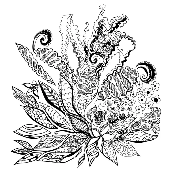 Illustration vectorielle florale abstraite Doodle — Image vectorielle