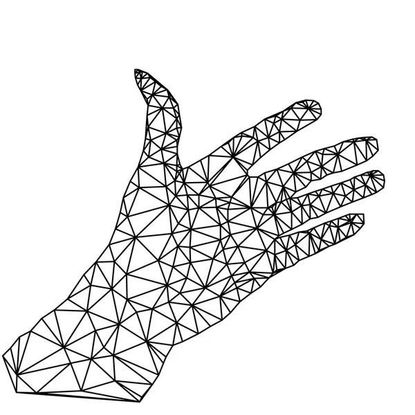 Geometrische veelhoekige hand — Stockvector