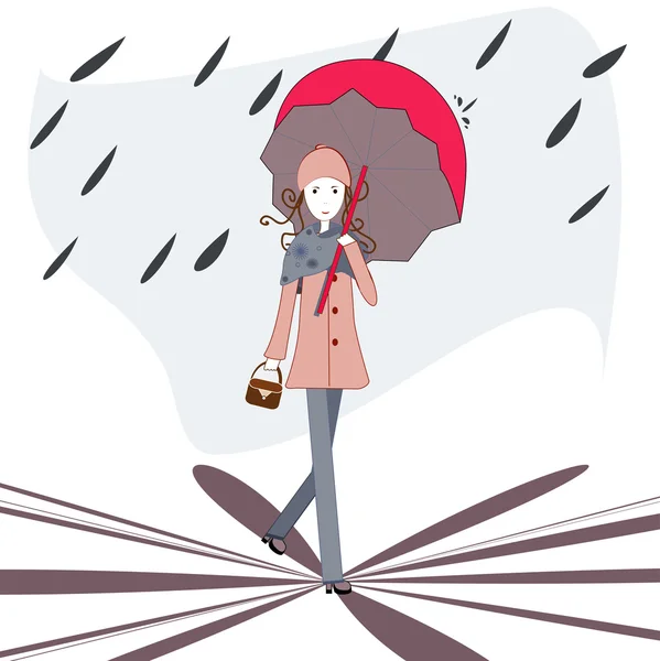 Under an umbrella — Stock Vector