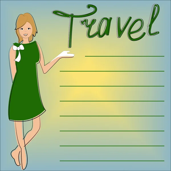 El viajero o el representante de una agencia de viajes en un azul — Vector de stock