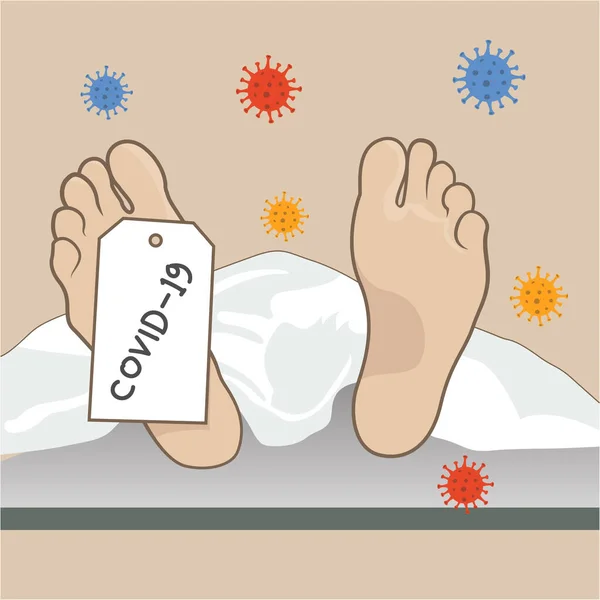Dödssiffran För Coronavirus Covid Pandemi Som Orsakar Dödsfall Med Lunginflammation — Stock vektor