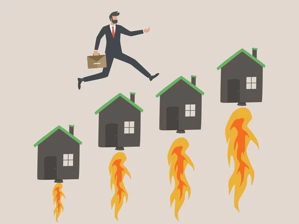 Preços Mercado Imobiliário Estão Disparando Homebuyer Investimento Imobiliário Empresário Agente —  Vetores de Stock