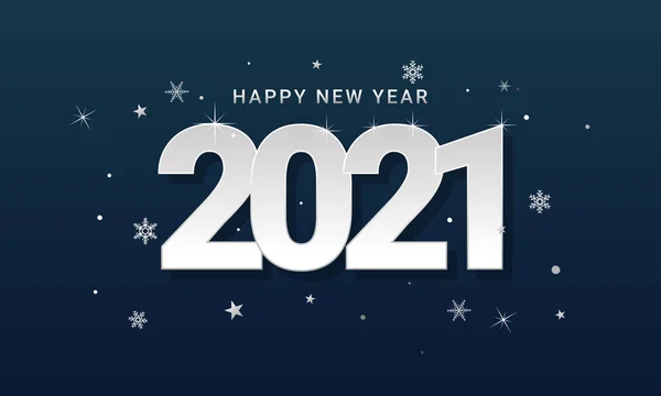 Szczęśliwego Nowego Roku 2021 Sztandar Design — Wektor stockowy