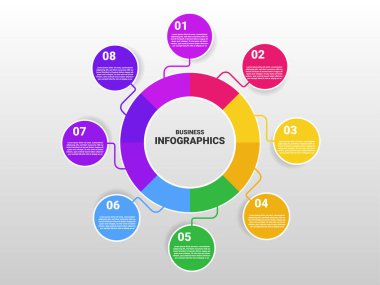 Infographics seçenekleri iş akışı şablonu tasarımı