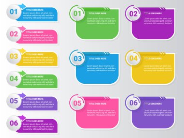 Infographics seçenekleri iş akışı şablonu tasarımı