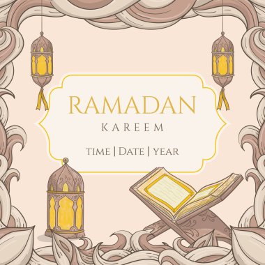 el Ramazan Kareem 'i İslami bir süslemeyle çizdi