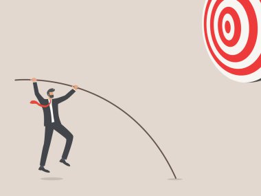 İş hedefi, başarı, başarı, atlama direği işadamı.