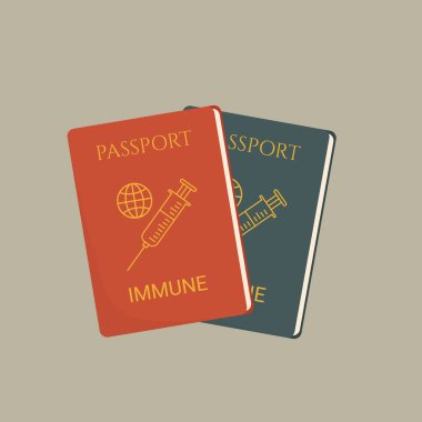 Düz çizim aşısı pasaport aşısı sertifikası, dokunulmazlık pasaportu