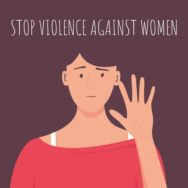 Stop Violence Woman Stop Domestic Violence Social Issues Abuse Agression — 스톡 벡터