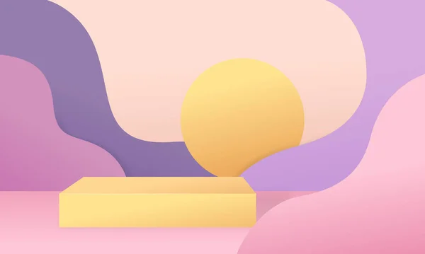 Arrière Plan Courbe Rendant Forme Plate Forme Podium Violet Pastel — Image vectorielle