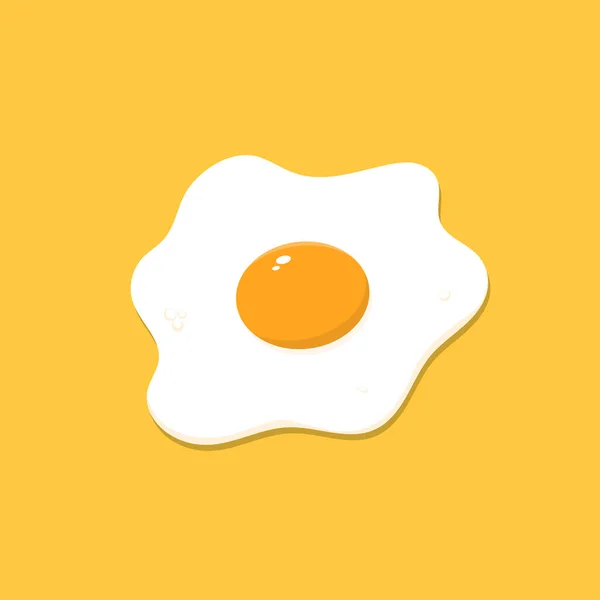 Huevo Frito Aislado Sobre Fondo Amarillo Illustraton — Vector de stock