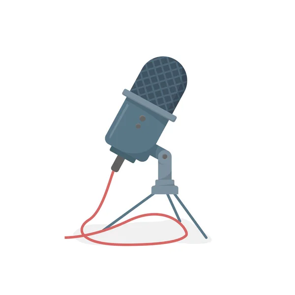 Символ Короткой Ножки Микрофона Изолирован Белом Фоне — стоковый вектор